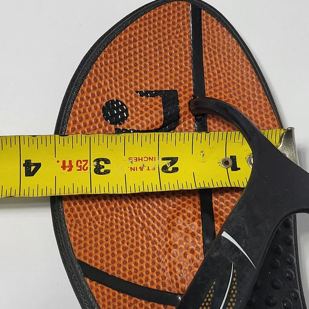 Okabashi Jukz Basketball Flip Flops Mens Medium Orange Black Made in USA Sandals
